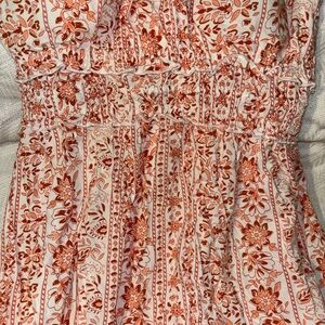 Floral Maxi Dress in Orange and White